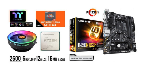Mb Gigabyte B450m-ds3h + Procesador Amd Ryzen 5 2600 C/cool