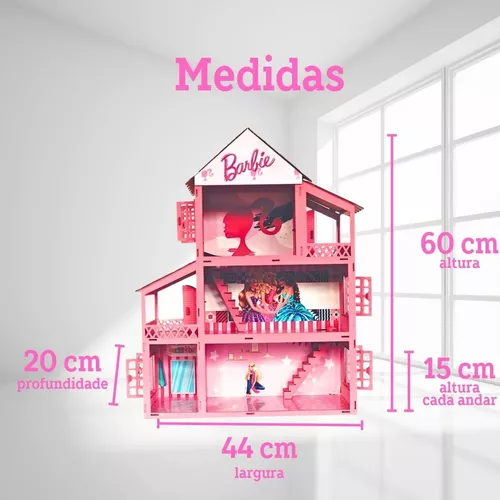 Casa Tema Similar Barbie Adesivada Pintada + 44 Móveis Mdf