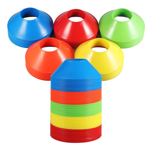 100 Cono Futbol Multicolor Mini Disco Agilidad Para Practica