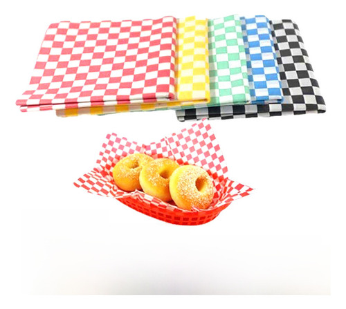 100 Hojas 30x30cm Papel Encerado Naranja Impreso A Granel