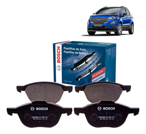 Pastilha De Freio Dianteira Ecosport 1.6 2012 A 2017 Bosch