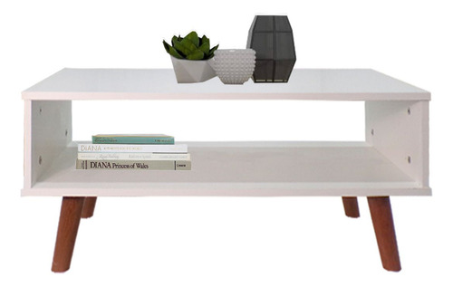 Mesa De Centro Minimalista Moderna Living Room Vintage Color Blanco Absoluto