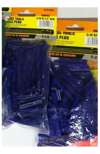 Ramplug Tarugo Plástico Verde Azul Naranja Pack 100 Piezas