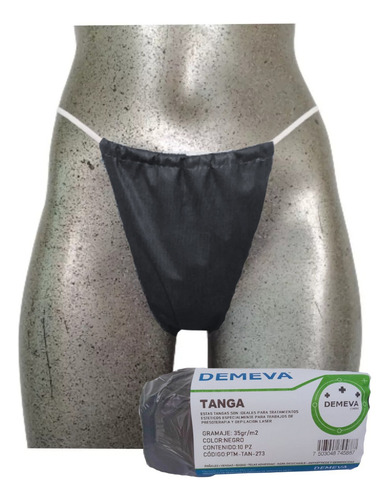 Tanga Desechable Para Spa Con Elástico Demeva 10 Pz Fragancia Negro