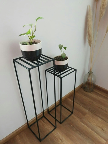 Par De Porta Maceta En Hierro - Maceteros Decoración