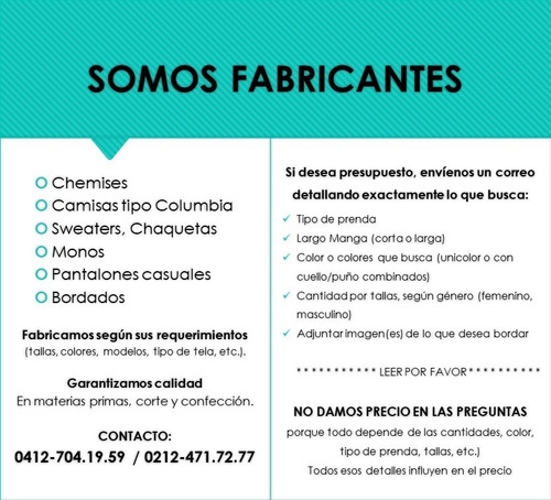 Imagen 2 de 5 de Chemises - Camisas Tipo Columbia - Bordados - Uniformes