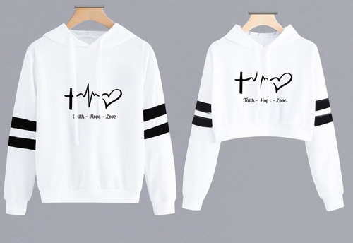 Buzo Buso Saco Hoodies Blanco Pareja Corazon Electrico Amor