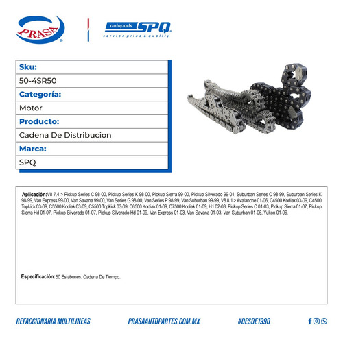 Cadena De Distribución C7500 Kodiak 2001-2009 V8 8.1