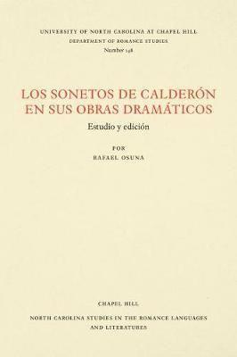 Libro Los Sonetos De Calderon En Sus Obras Dramaticos - R...