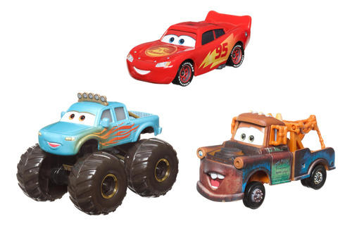 Mattel Disney And Pixar Cars Mini Racers, Paquete De 3 Peque