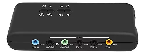 Tarjeta de sonido externa USB 7.1 (8 canales) - Caja de sonido USB de 7.1  canales - Sonido envolvente 3D dinámico - Hasta 8 altavoces - Grabación y