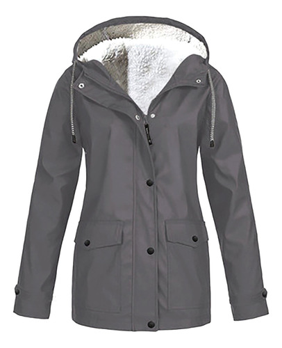 Chaqueta Impermeable B Para Mujer, Color Liso, Para Exterior