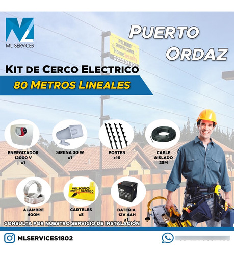 Kit De Cerco Eléctrico 80 Metros Lineales 