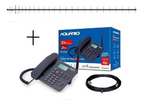 Kit Telefonia Rural Aquario Ca-42s 2 Chip Antena 20dbi