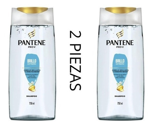 Shampoo Brillo Extremo,extracto Perlas,vitaminas,pantene 2pz