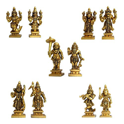 Estatuas De Diez Encarnaciones/avatares De Lord Vishnu,...