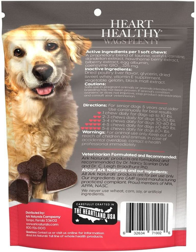 Ark Naturals Gray Muzzle Heart Healthy Wags Plenty Dog Chews