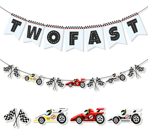 Banner De Fexichuji Two Fast Birthday, Fiesta Temática De Ca