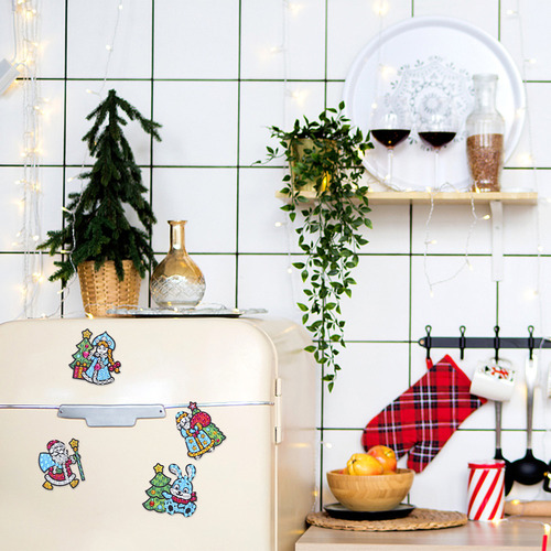 Pegatinas Navideñas Para Nevera Con Diseño De Animales, 2 Ju