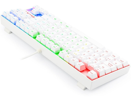 Teclado gamer Redragon Kumara K552 QWERTY Outemu Red español latinoamérica color blanco con luz RGB