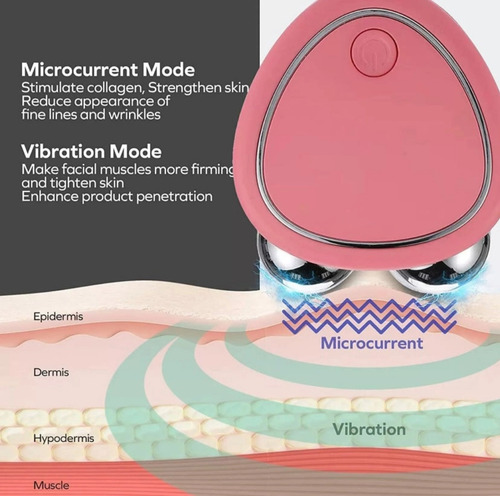 Masajeador Microcorriente Facial Lifting + Gel Conductor Rosa
