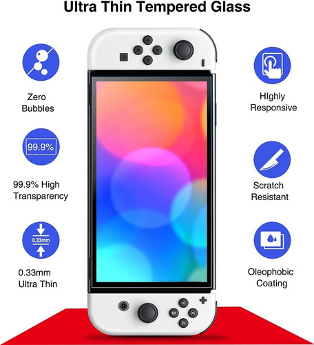 Imagen 3 de 4 de Lamina Protectora Vidrio Templado Para Nintendo Switch Oled