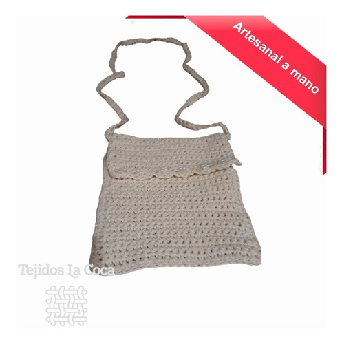 Imagen 2 de 3 de Bandolera Hilo Blanca Crochet Artesanal (tlc50)