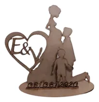 Comprar Topo De Bolo Casamento Gravida Cu002F Iniciais Data + Criança Md