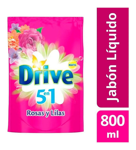 Jabon Liquido Drive 5 En 1 Rosas Y Lilas Doy Pack 800 Ml