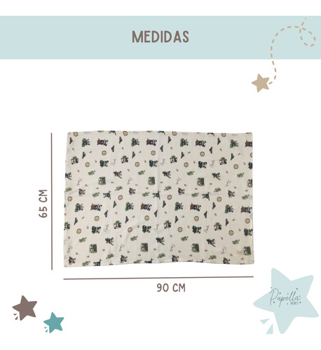 Manta Gasa Bebé Suave Algodon Estampado Muselina Recibidora Panditas