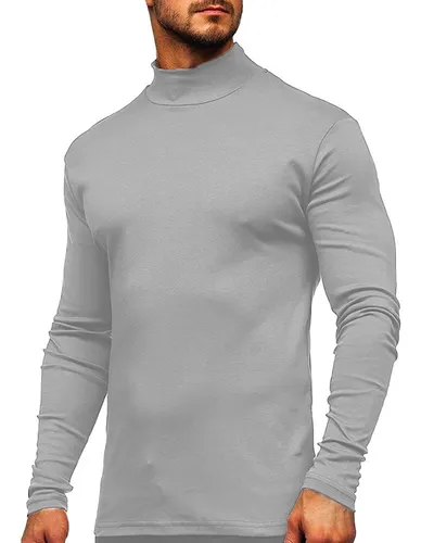 Camiseta De Lana Merino Con Cuello Alto Para Hombre, Pure Wo