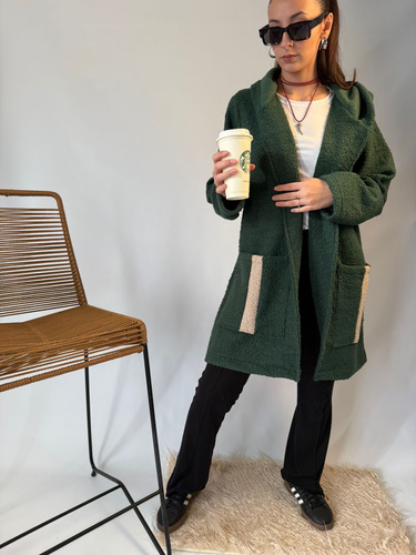 Tapado Saco De Paño Boucle Abrigo Tendencia Oversize Moda