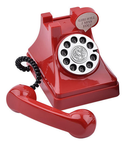 Retro Teléfono Alcancía Dial Teléfono Dinero Ahorro Rojo