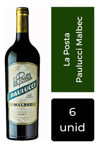 Vino La Posta Malbec Paulucci 750 Ml X6 Unidades Mp Drinks