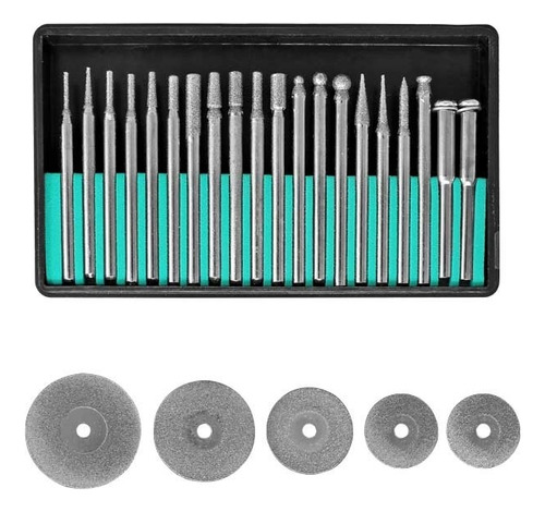 Kit 25 Discos Y Puntas Diamante Corte Y Grabado Con Dremel