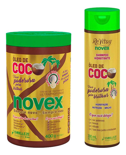 Novex Kit Aceite De Coco Shampoo 300ml Y - g a $111