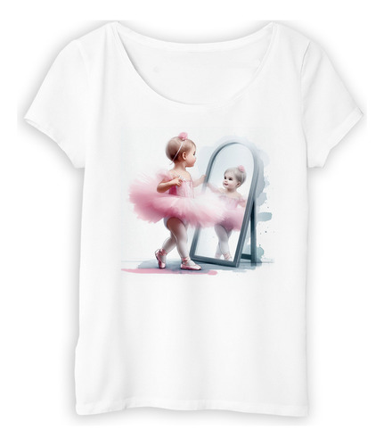 Remera Mujer Bailarina Danza Ballet Tutu Acuarela