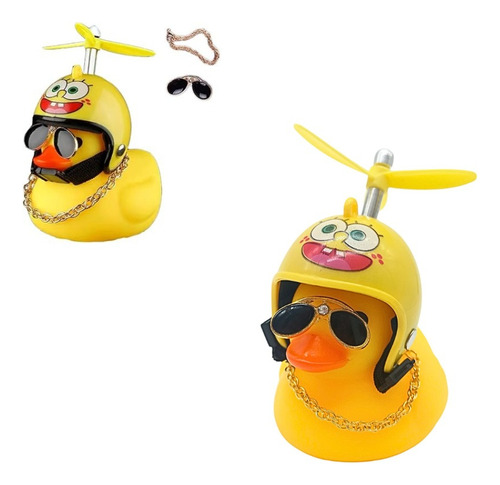 Patito Amarillo De Goma Mini Para Autos Divertido Con Luces.
