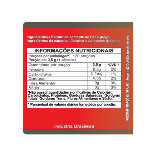 Feno Grego 100% Puro Status Verde 120 Cápsulas De 500mg - Status Verde