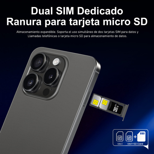 Android Celulares 4g I16 Pro Max 6.26 Pulgadas Barato Ram2gb Y Rom16gb Dorado