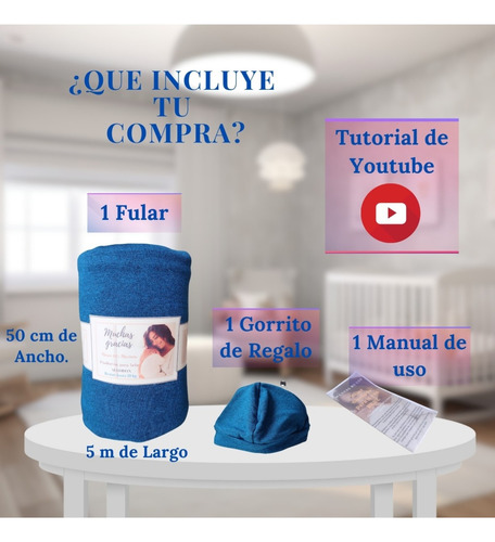 Fular Rebozo Para Bebes Elástico Ergonómico+ Gorrito+ Verde