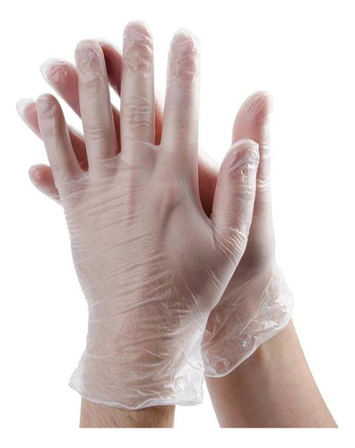 Guantes Blancos De Vinilo Libre De Látex Medianos 100 Pzs Color Blanco Talla M