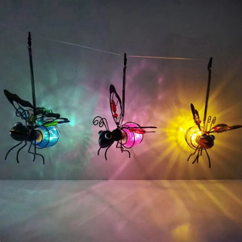 Estatua De Insecto De Hierro N4solar Con Luz Led De Hadas
