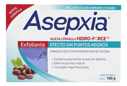 Asepxia Jabón Exfoliante Puntos Negros 100gr