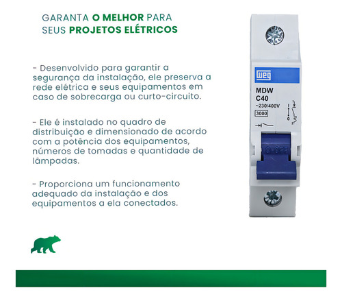 Minidisyuntor Weg MDW-C40 unipolar de 40 A (10076445)