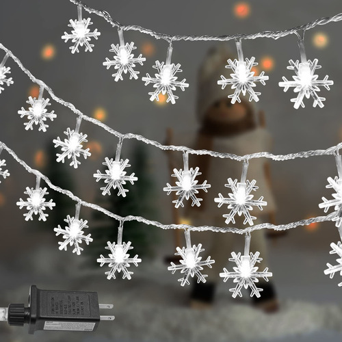 Annbrist Guirnalda Luz Navidad Copo Nieve Para Exterior 100