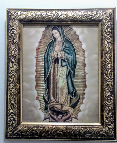 Virgen De Guadalupe En Marco Dorado 30 X 25 Cms 