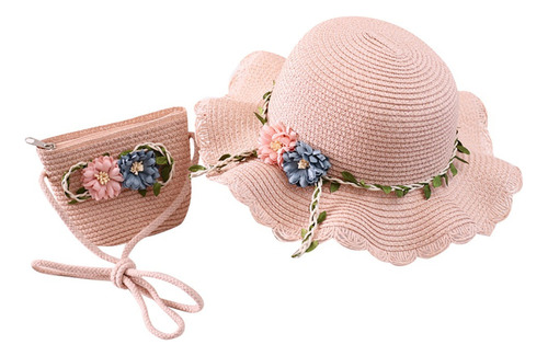 Moo Lote De 2 Sombrero De Sol Y Mochilas De Paja For Los