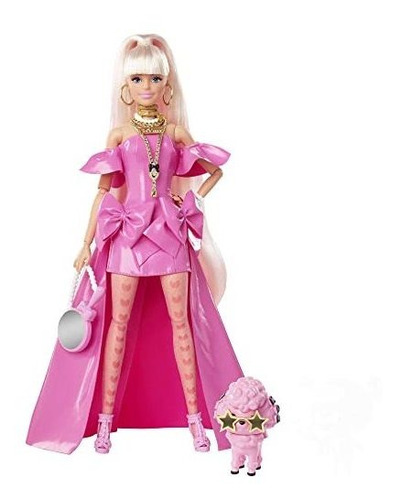 Barbie Extra Fancy Doll En Vestido Rosa Brillante High-low