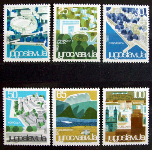 Yugoslavia, Serie Sc 695-700 Atractivo Turismo 63 Mint L6023